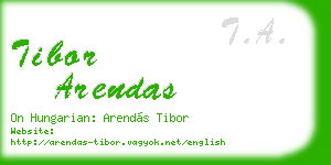 tibor arendas business card